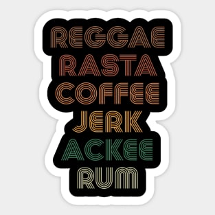 Reggae Rasta Coffee Jerk Ackee Rum Jamaica Love Sticker